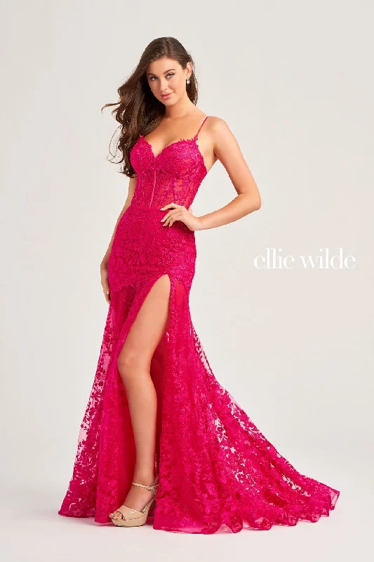 Ellie Wilde EW35005 Long Formal Mermaid Glitter Prom Dress