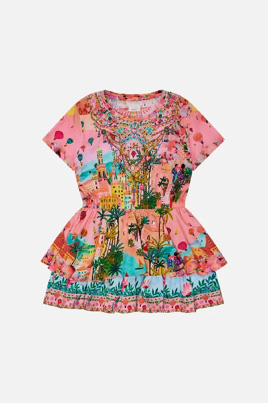 KIDS SHORT SLEEVE T-SHIRT DRESS 4-10 SISTER SUNSET