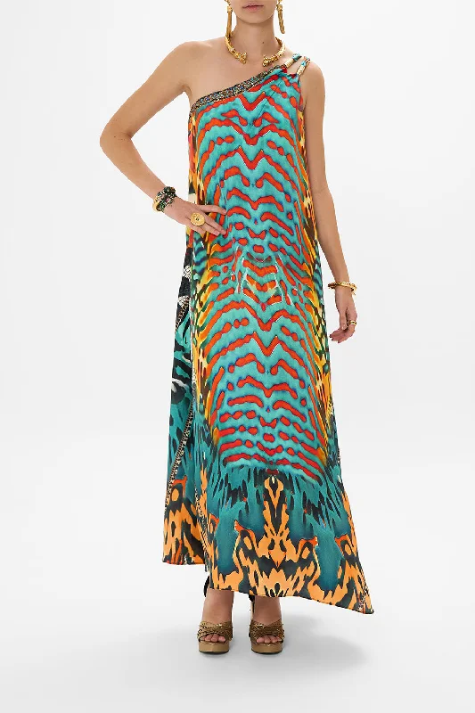 ONE SHOULDER BUCKLE DRESS DESERT VISIONS