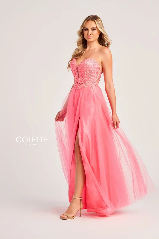 Colette CL5132 Long Formal Stone Accent Prom Dress