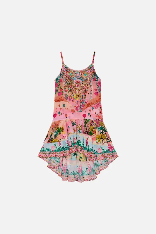 KIDS TIERED HI-LO PARTY DRESS 4-10 SISTER SUNSET