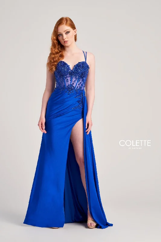 Colette CL5138 Sequin Long Formal Fitted Prom Dress