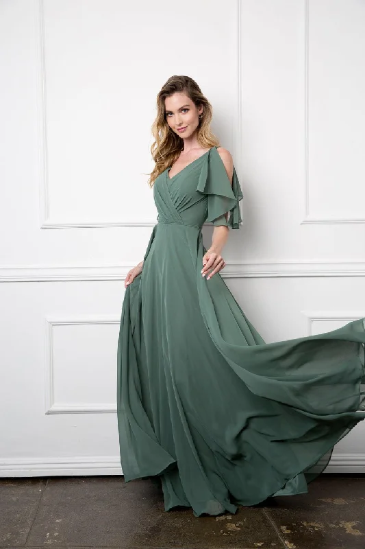 Eucalyptus 4XL Long Formal Flutter Sleeves Dress Sale