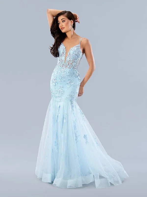 Stella Couture 24197 Long Formal Applique Prom Dress