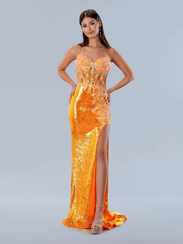 Stella Couture 24176 Long Formal Applique Prom Sequin Dress