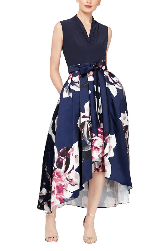 SL Fashions 9159236 Printed Mikado Skirt Long Formal Dress