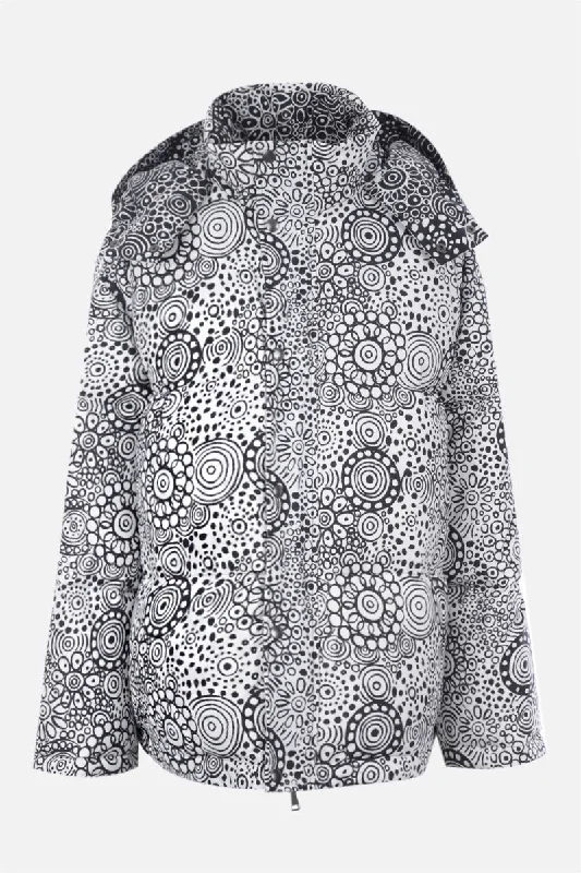 graphic print nylon down jacket