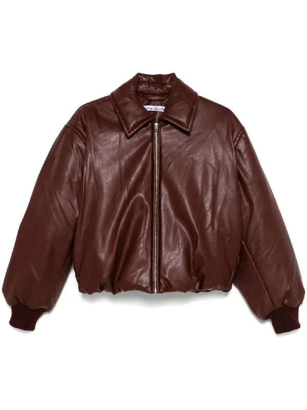 ACNE STUDIOS Classic Burgundy Faux Leather Jacket