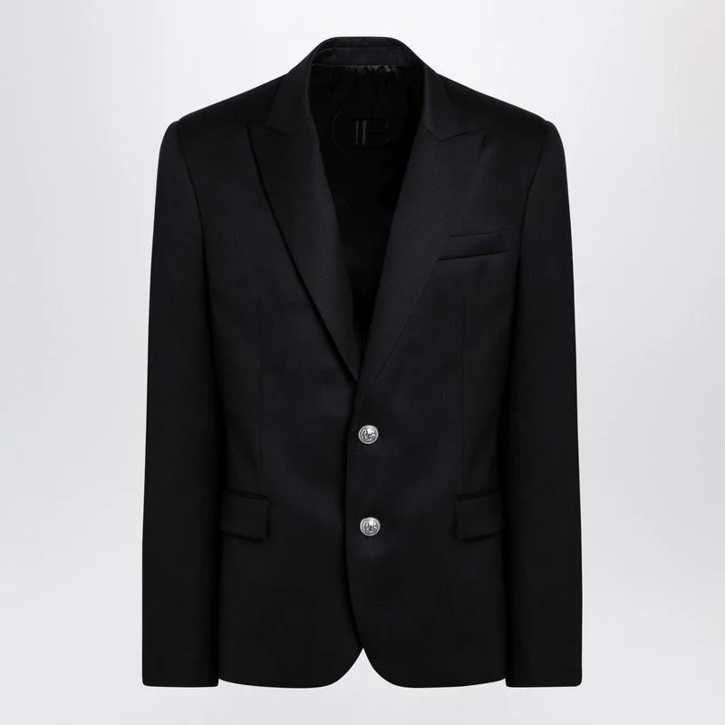 BALMAIN Elegant Black Wool Jacket