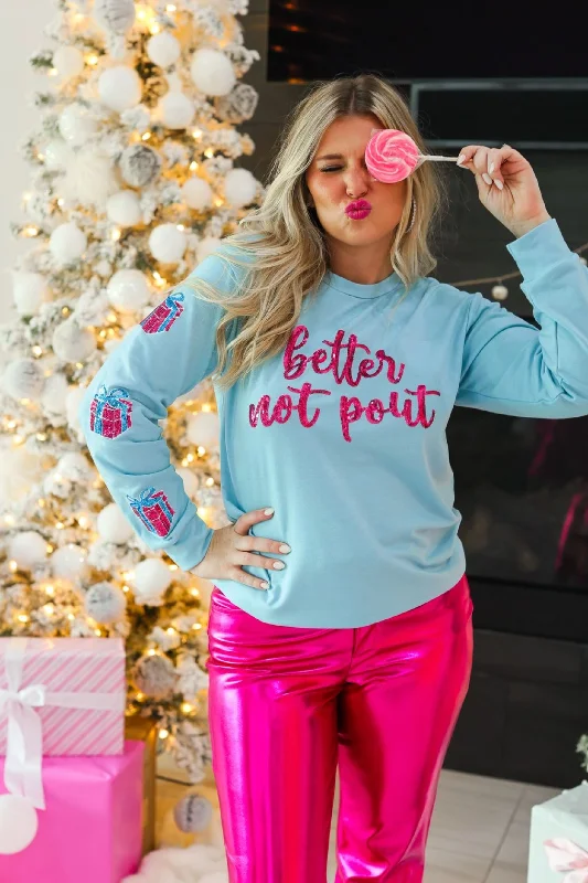 Better Not Pout Sequins (Blue) Sweater