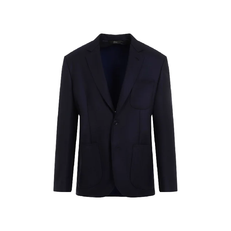 BRIONI Elegant Blue Wool-Silk Jacket