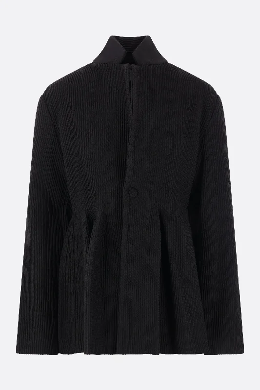 Hypha ribbed knit tailored flare jacket