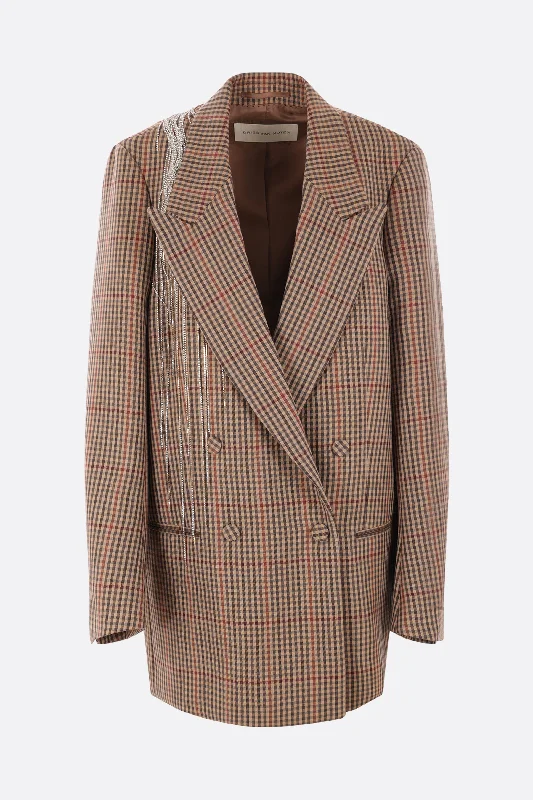 Blink check wool oversize jacket