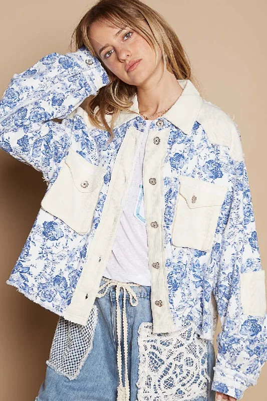 Floral Print Button Down Jacket