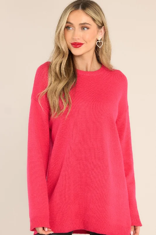 How I'm Feeling Hot Pink Sweater