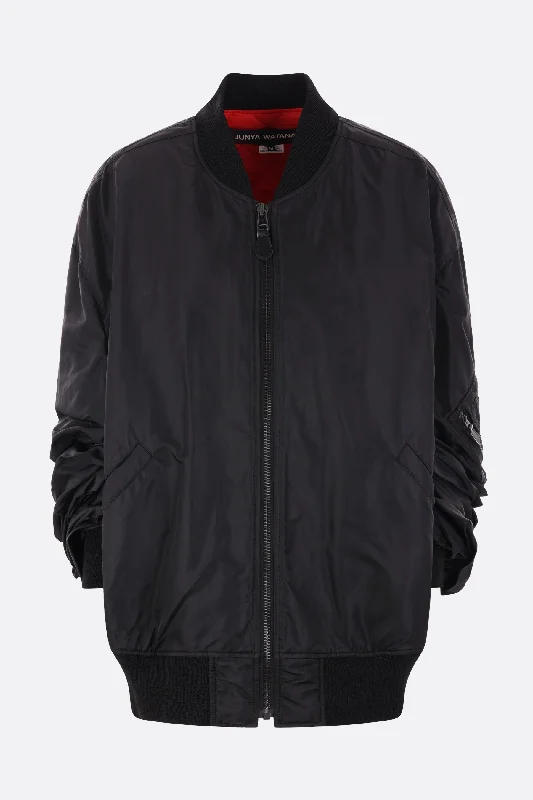 nylon oversize bomber jacket