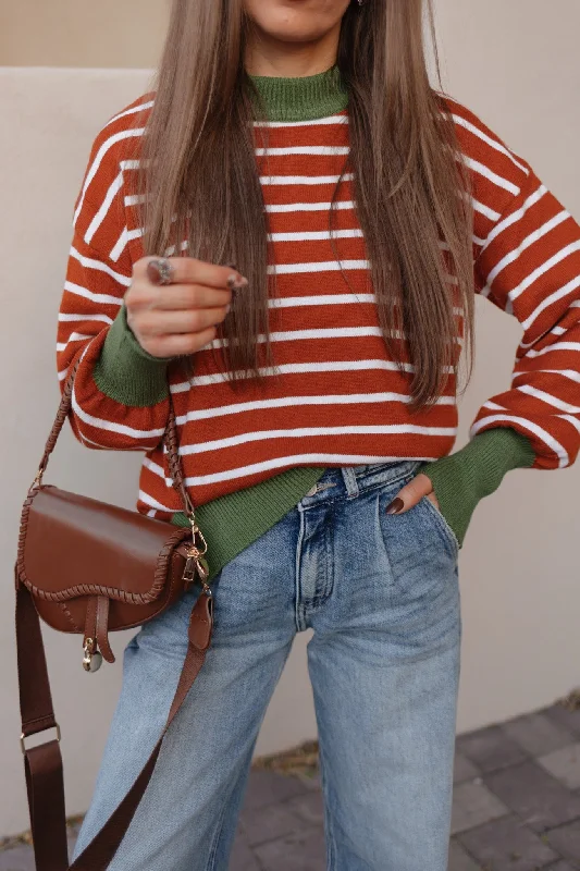 Krushed It Luxe Contrasting Striped Sweater