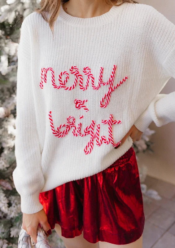 Candy Cane Cozy Merry & Bright Knit Sweater