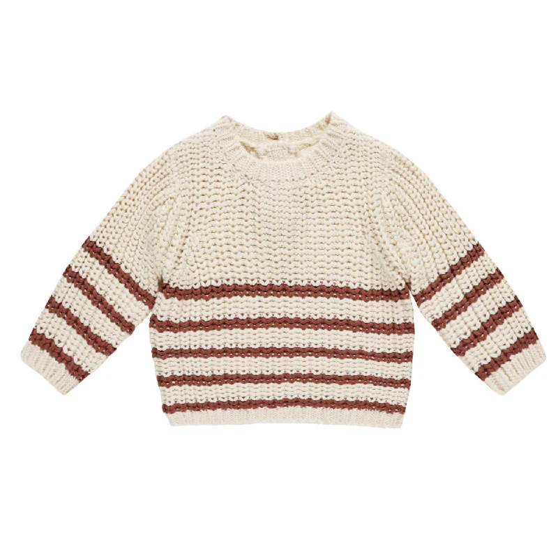 Rex Sweater - Cranberry Stripe - Natural