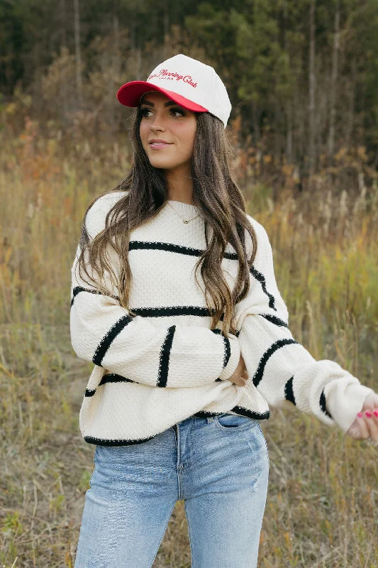 Porter Sweater-Black/Cream Stripe