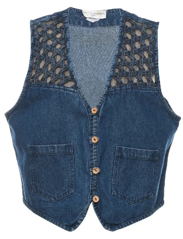 Dark Wash Denim Jacket Vest - L