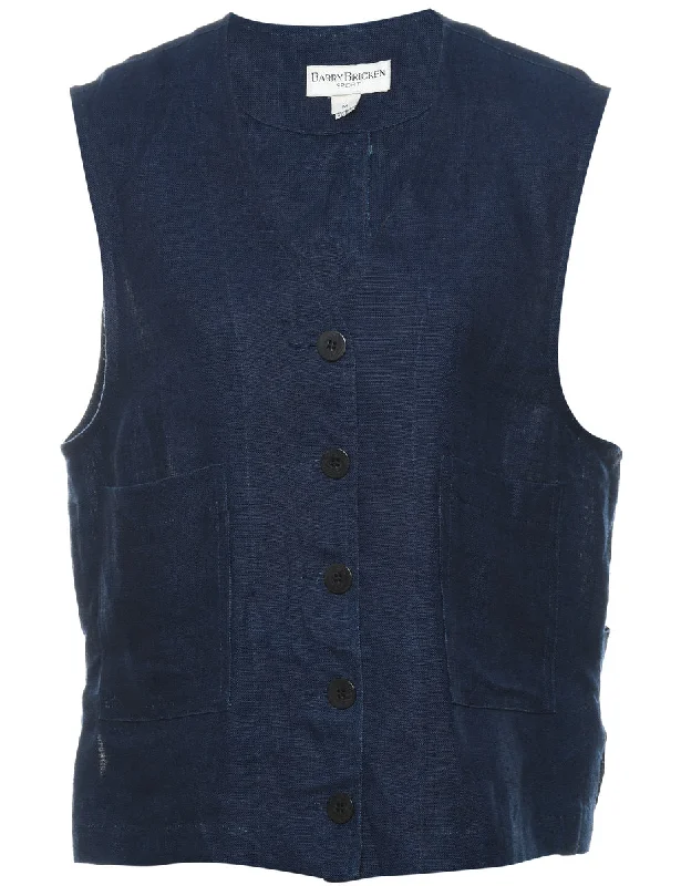 Indigo Denim Jacket Vest - M