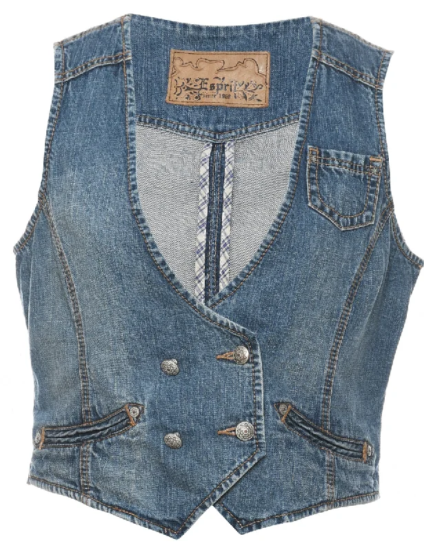 Medium Wash Denim Jacket Vest - M