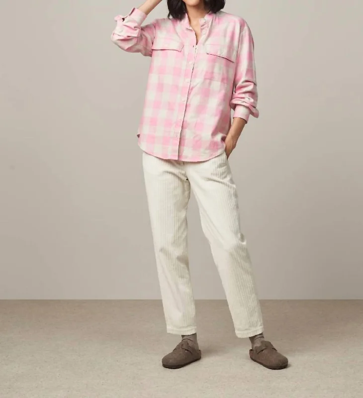 Claudius Flannel Shirt In Pink Plaid