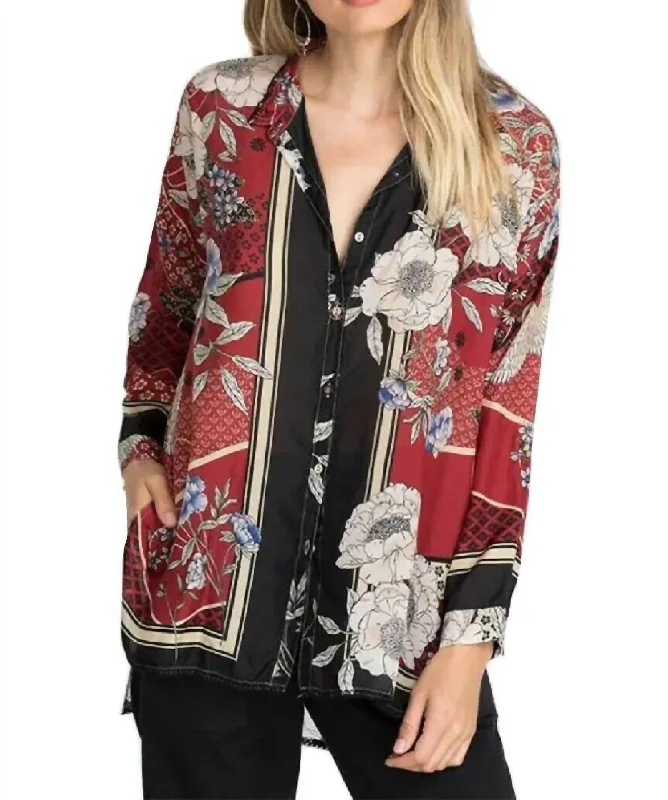 Crane Mallory Button Down Shirt In Multi