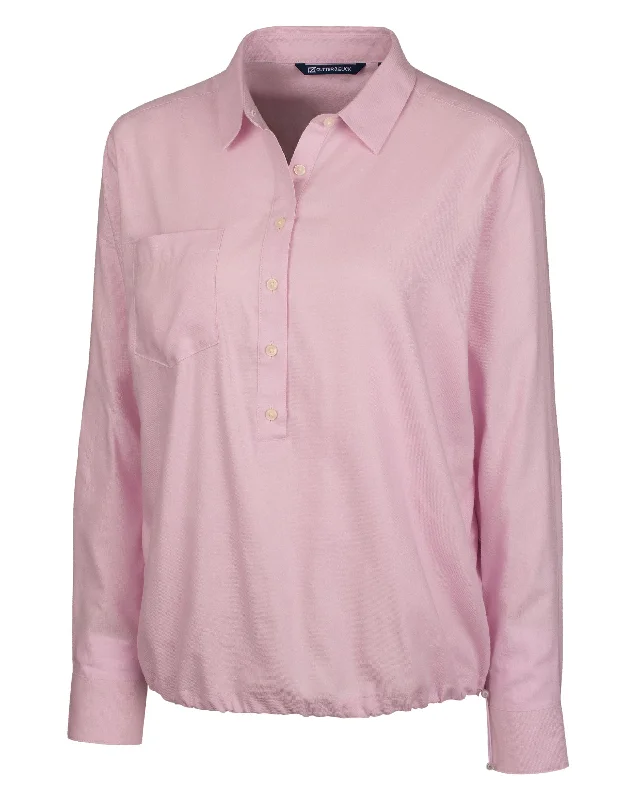 Cutter & Buck Ladies' Windward Twill Long Sleeve Popover Shirt