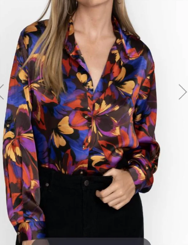 Eclipse Blooms Silk Shirt In Multi