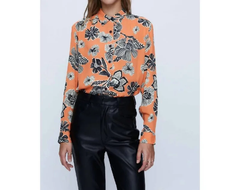 Fluid Shirt With Flower Print In Multi