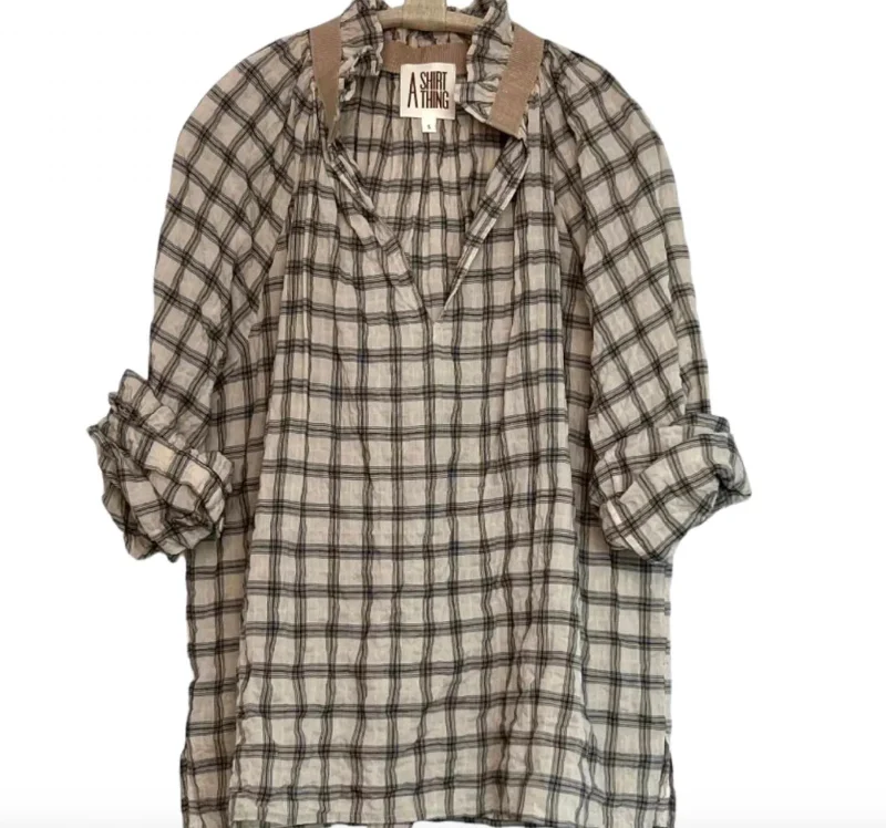 Josephine Plaid Shirt In Ivory