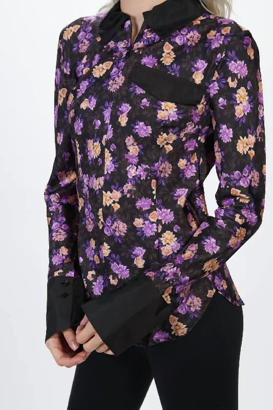 Mirinda Shirt In Paris Flower Purple