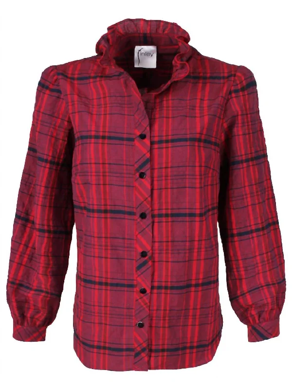 Mystie Plaid Shirt In Cranberry