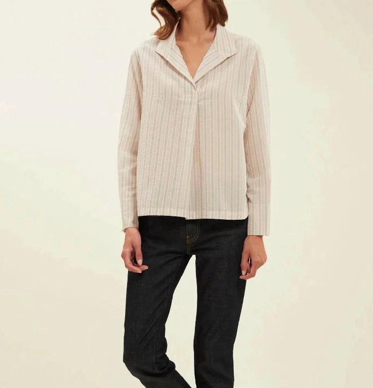 Noa Shirt In Ecru With Stripes