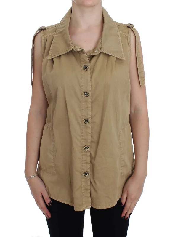 PLEIN SUD  Cotton Sleeveless Women's Shirt