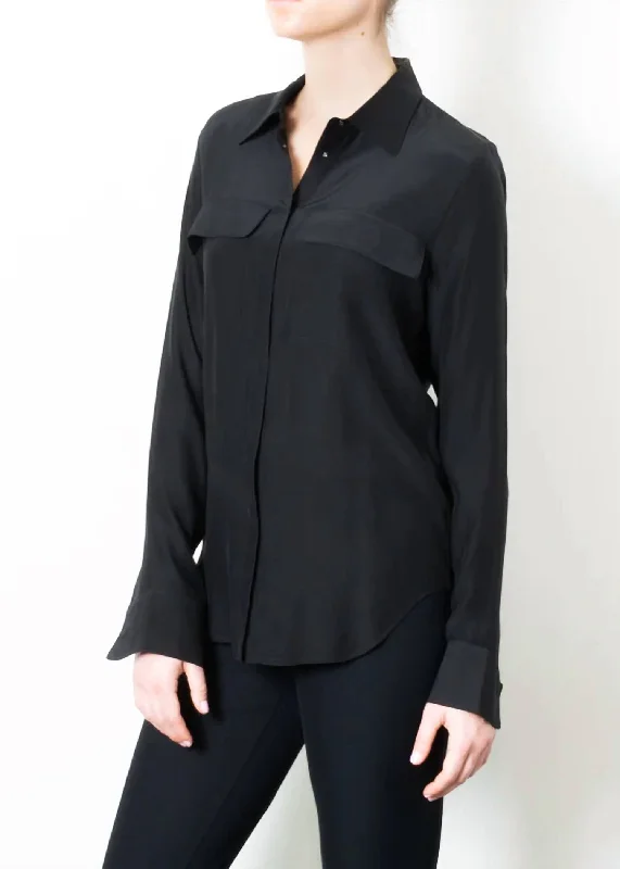 Silk Charmeuse Shirt In Black