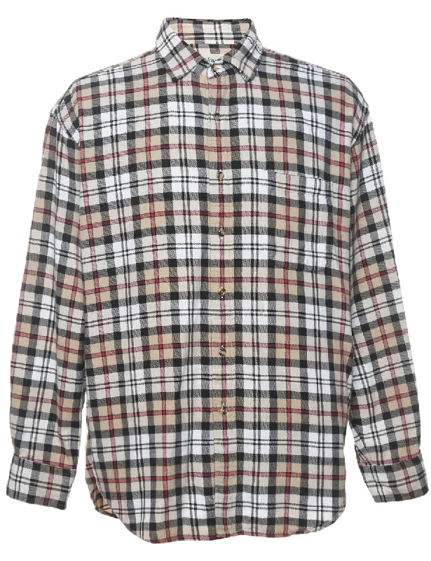 St John's Bay Nova Check Flannel Shirt - L