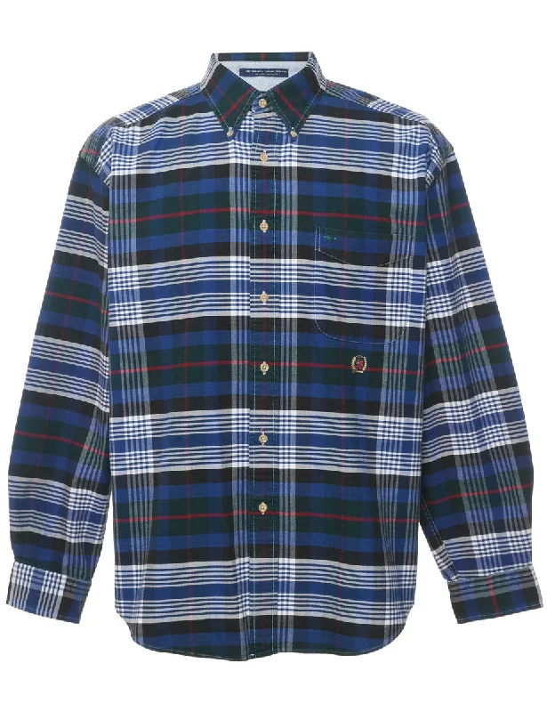 Tommy Hilfiger Checked Navy & Black Shirt - L