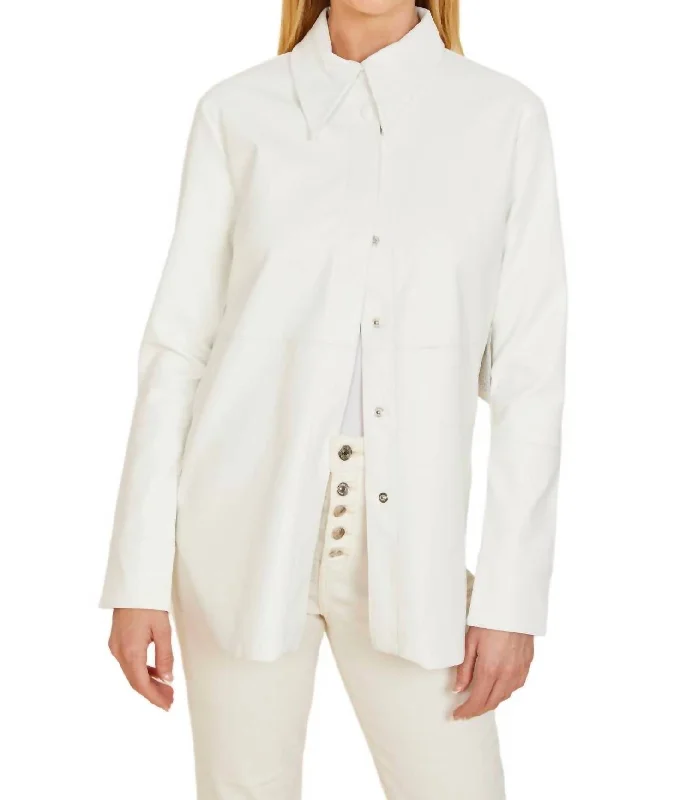 Vegan Leather Shirt In White