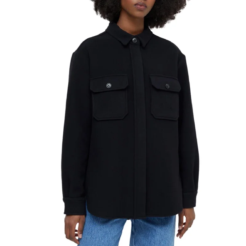 Wool Overshirt In Black