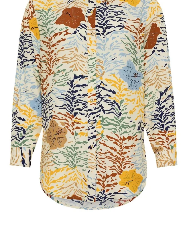 Zahara Shirt In Floral Tiger Cream