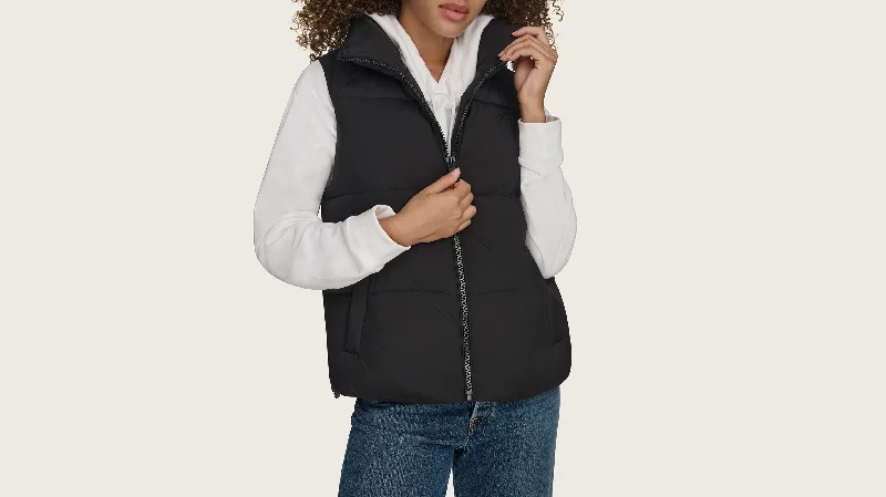 Hooded Matte Bubble Puffer Vest