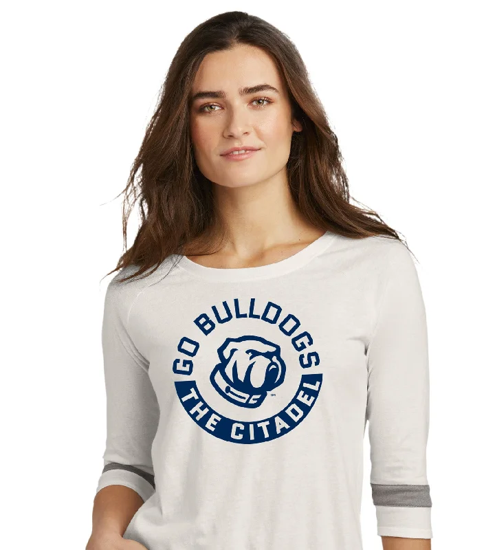 The Citadel, Go Bulldogs New Era ® Ladies Tri-Blend 3/4-Sleeve Tee