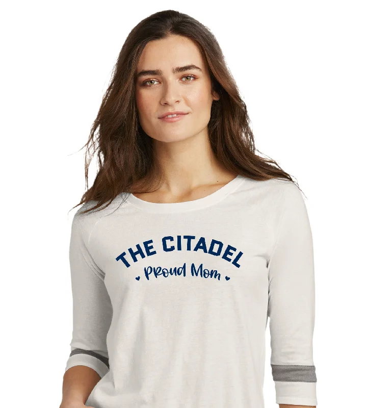 The Citadel Proud Mom New Era ® Ladies Tri-Blend 3/4-Sleeve Tee