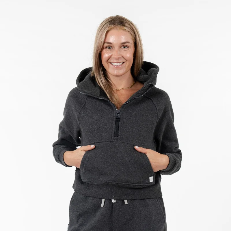 Clarity Half-Zip Hoodie | Heather - Midnight Black