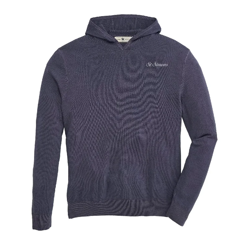 St. Simons Town Script Merino Hoodie - Ombre Blue