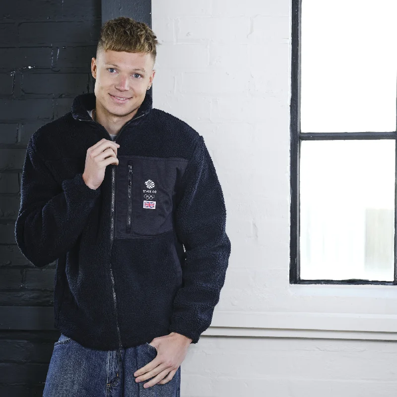 Team GB Embroidered Navy Sherpa Fleece