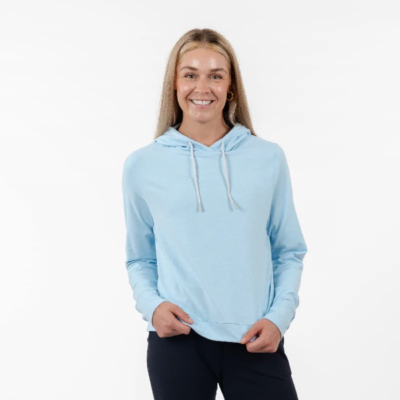 Tempo Performance Hoodie | Heather - Pure Blue/White